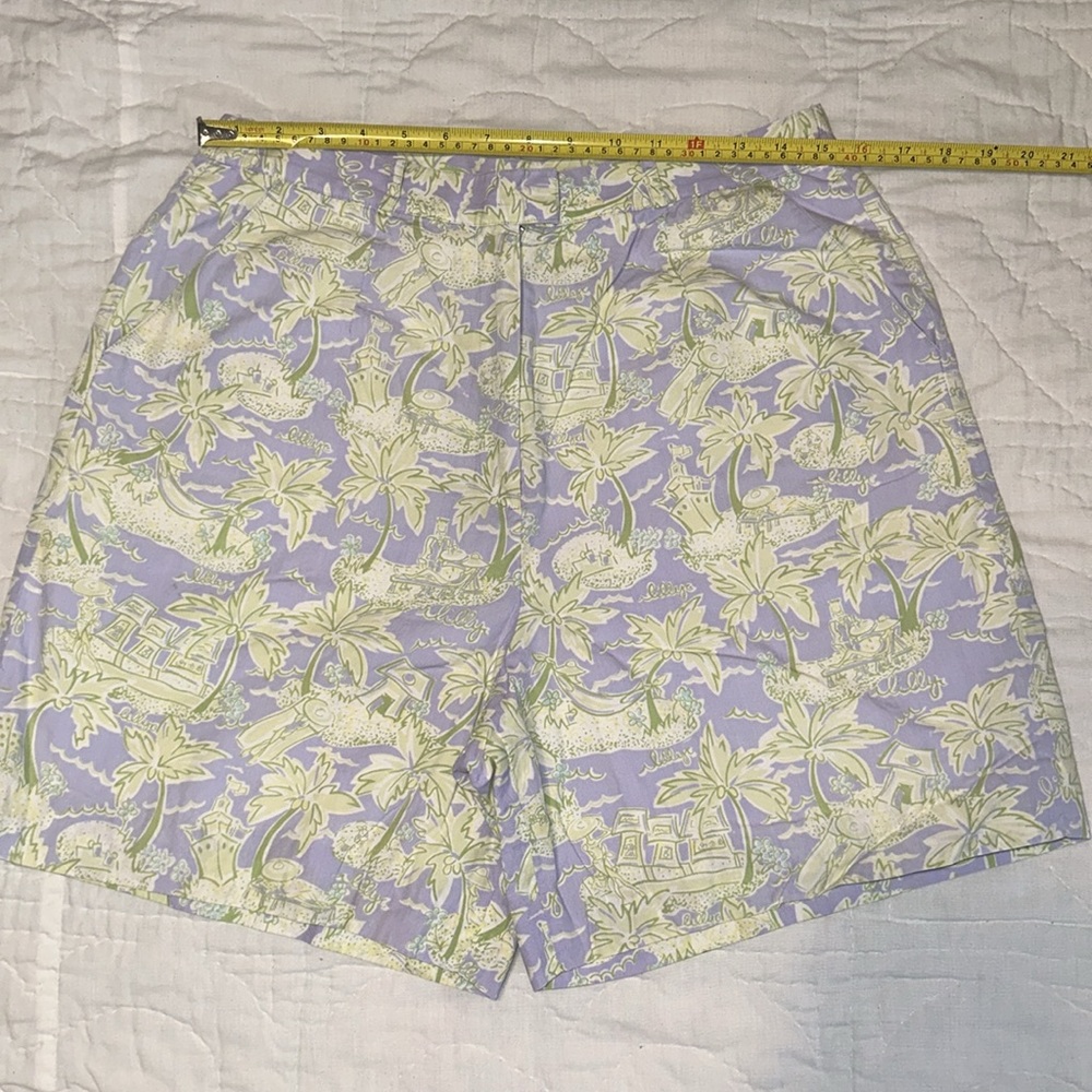 Vintage Lilly Pulitzer Lilac & Light Green Shorts Sz 12 - Picture 12 of 14